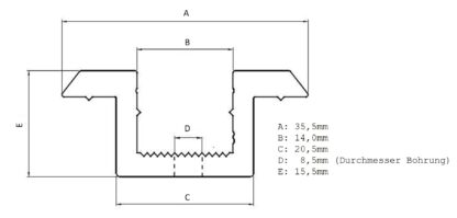 Abmessungen Modulmittelklemme Solar Panel PV-Modul