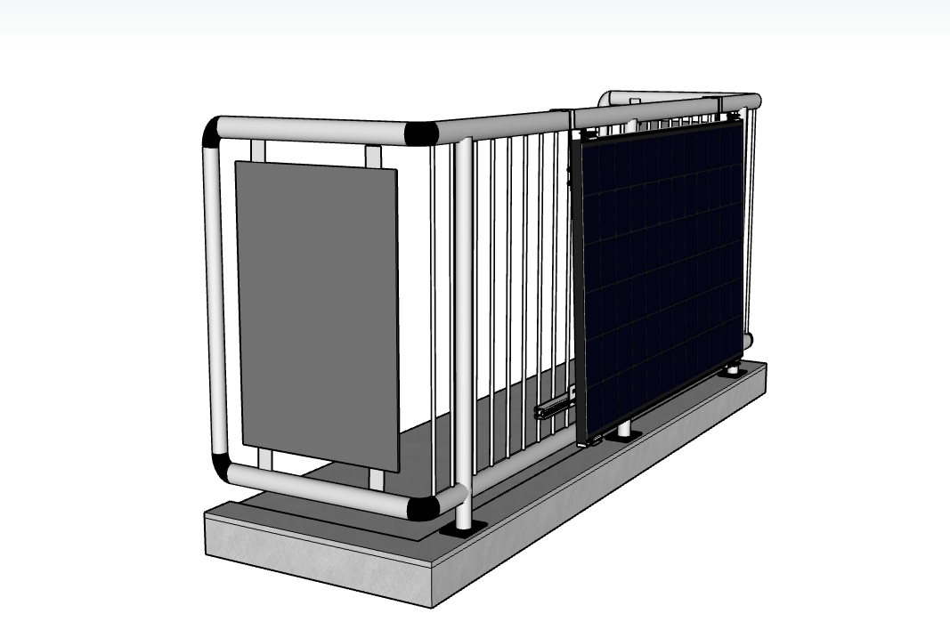 Solar-Montagepaket Balkon 90° für 1 Solarmodul
