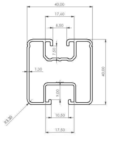 PV Montageschiene 40x40mm Länge 1,20m Solar – Bild 3
