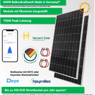 Balkonkraftwerk Made-in-Germany silber Heckert Solar 790 Wp