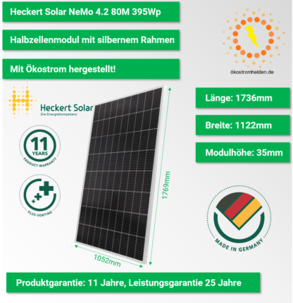 Heckert Solar NeMo 4.2 80M silber 395 Wp Made-in-Germany