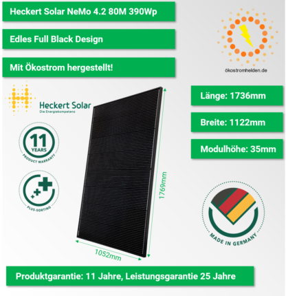 Heckert Solar NeMo 4.2 80M full black 390 Wp Made-in-Germany