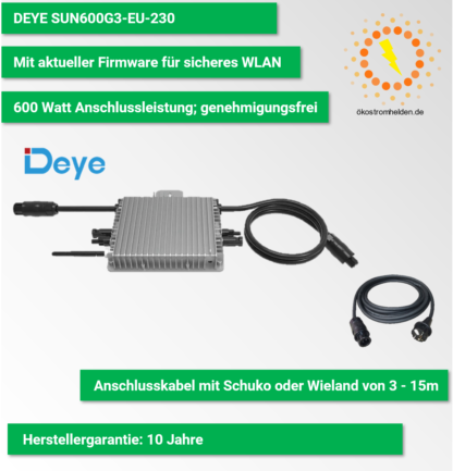 Wechselrichter Balkonkraftwerk DEYE SUN600G3-EU-230