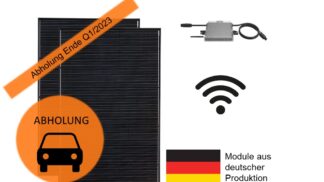 Balkonkraftwerk, deutsche Solarmodule, Heckert Solar, Wechselrichter, WLAN