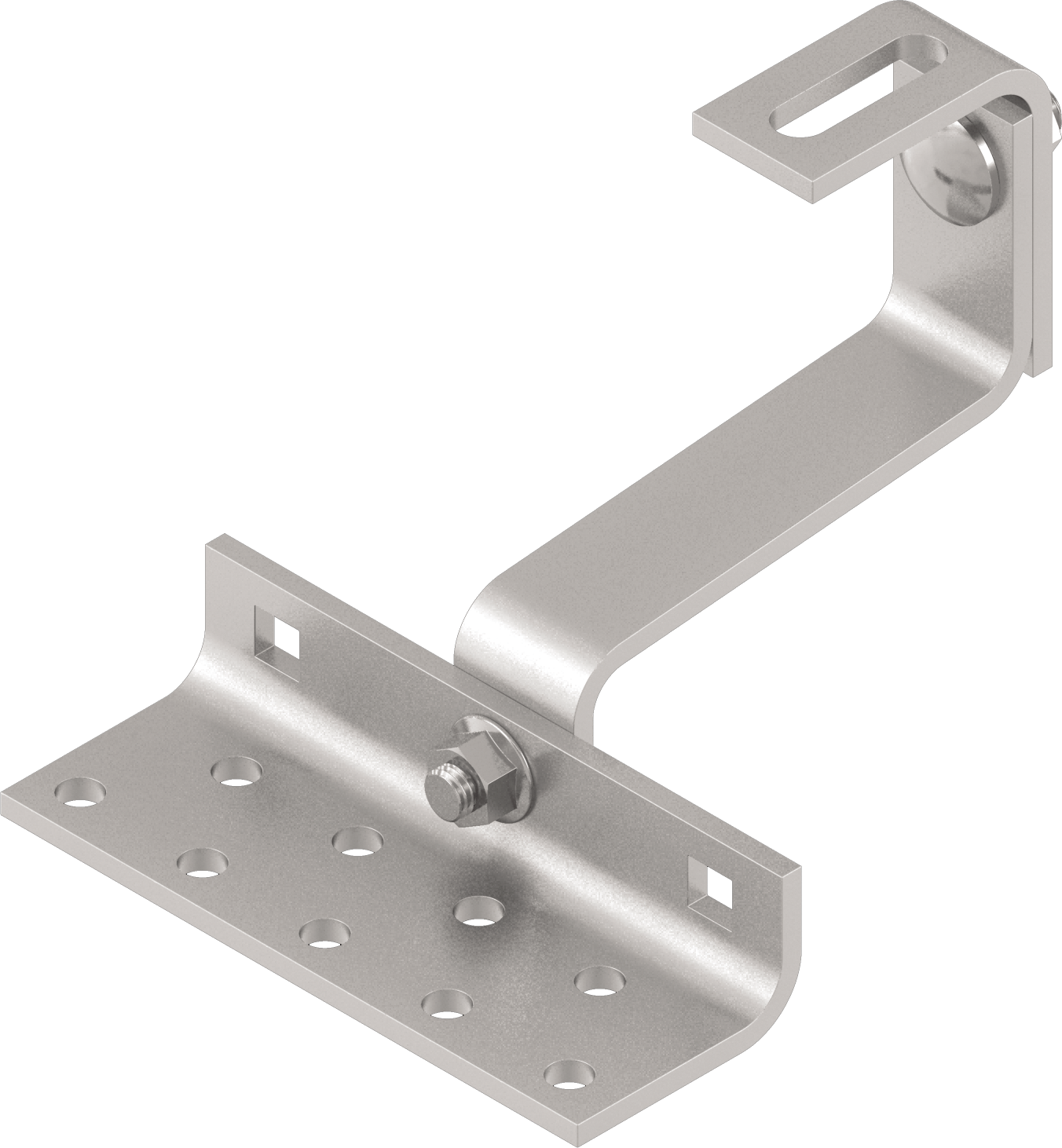 Dachhaken hoher Bügel, langer Bügler 3-fach verstellbar Edelstahl A2 V2A 1.4301