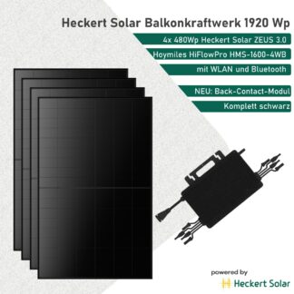 Heckert Solar Balkonkraftwerk 1920Wp mit Hoymiles HMS-1600-4WB