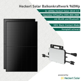 Heckert Solar Balkonkraftwerk 960Wp mit Hoymiles HMS-800-2WB