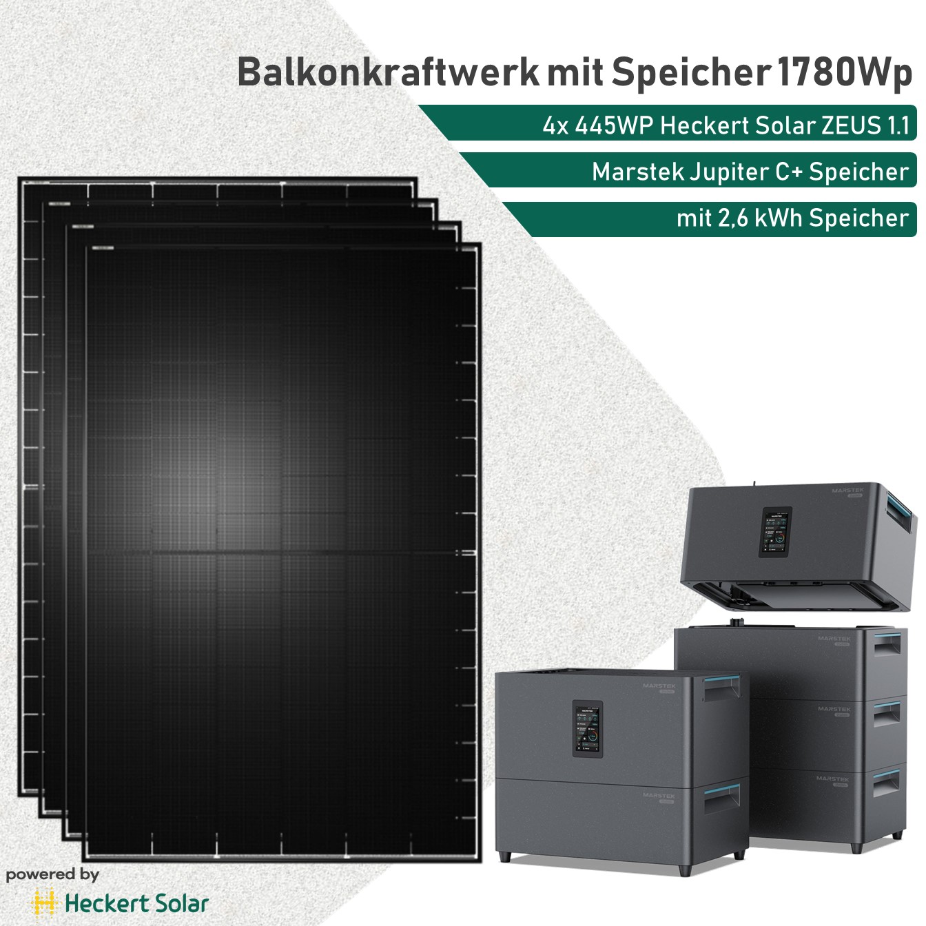 Das Heckert Solar Balkonkraftwerk mit Marstek Speicher